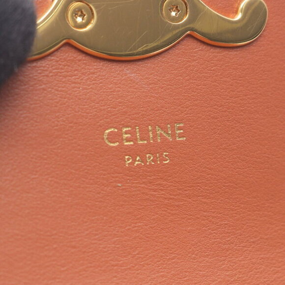 Celine Claude Triomphe Shoulder Bag Leather Brown - Picture 4 of 10